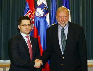 Ministre serbe des Affaires étrangères  M. Vuk Jeremić et ministre slovène des Affaires étrangères M. Dimitrij Rupel (photo: Bobo).