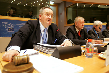 Président de la Commission des affaires étrangères Jacek Saryusz-Wolski et ministre Rupel