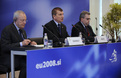 Vice-President of the European Commission Jacques Barrot and Slovenian Minister of the Interior Dragutin Mate at the press conference