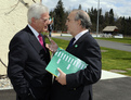 Governer of the Austrian National Bank Klaus Liebscherand and Spanish minister of finance Pedro Solbes