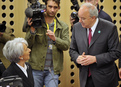 Christine Lagarde, la ministre française de l’Économie, des finances et de l’emploi et Andrej Bajuk, le ministre slovène des finances et le président du Conseil ECOFIN