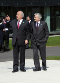 Ministre slovène des Finances Andrej Bajuk et le président de la Banque centrale européenne Jean-Claude Trichet
