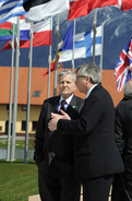 President of the European Central Bank Jean-Claude Trichet and President of the Eurogroup Jean-Claude Juncker