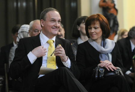 Slovenian minister of environment Janez Podobnik with his wife