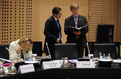 Andreas Carlgren (right), Swedish Environment Minister, before the Plenary