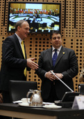 Slovenian Minister of the Environment and Spatial Planning Janez Podobnik and German Federal Minister for the Environment  Sigmar Gabriel