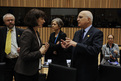 John Hontelez, Secretary General of the European Environment Bureau (EEB), Jacqueline McGlade, Executive Director of the European Environment Agency and Stavros Dimas, EU Commissioner for the Environment