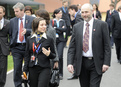 Norwegian Minister of Trade and Industry Dag Terje Andersen on his way to lunch