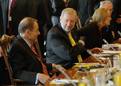 Javier Solana, EU High Representative for the Common Foreign and Security Policy, Slovenian Minister of Foreign Affairs Dimitrij Rupel and EU Commissioner for External Relations Benita Ferrero-Waldner