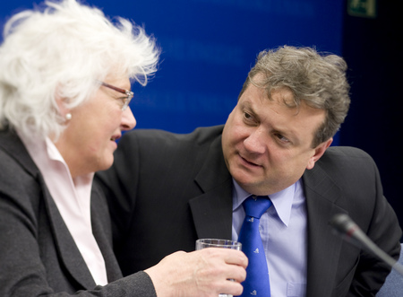 EU Agriculture Commissioner Mariann FISCHER Boel and Slovenian Minister of Agriculture, Forestry and Food, President of the Council Iztok Jarc