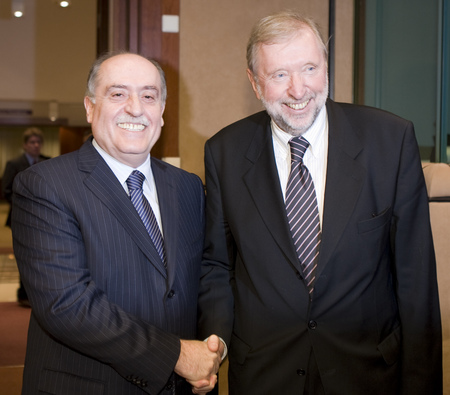 Foreign Affairs Ministers of Montenegro and Slovenia, Milan Rocen and Dimitrij Rupel, prior to the EU Troika – Montenegro Meeting