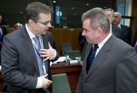 Martin Tlapa, le ministre tchèque de l'Économie et Andrej Vizjak, le ministre slovène de l'Économie