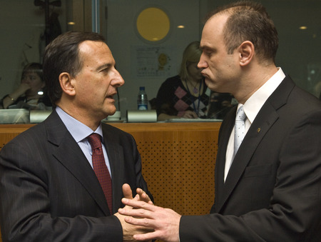 European Commissioner responsible for justice, freedom and security Franco Frattini and Czech minister of the interior Ivan Langer