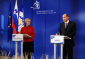 Press conference of the Prime Minister of the Republic of Slovenia Janez Janša and the Vice President of the European Commission Margot Wallström