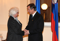 Président de la République de Slovénie Danilo Türk avec la commissairea européenne chargée de l'agriculture et du développement rural