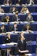 Prime Minister of the Republic of Slovenia and President of the European Council Janez Janša presents the priority tasks of the Slovenian Presidency to the Members of the European Parliament.