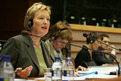 Slovenian Minister of Health Zofija Mazej Kukovič in front of the ENVI committee of the European Parliament