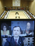 Le Commissaire européen responsable pour les affaires internes, la liberté et la justice Franco Frattini