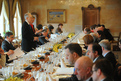 A toast of the Minister of Justice Lovro Šturm during lunch at Brdo Castle