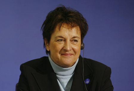 Ministre fédéral allemande de la Justice Brigitte Zypries lors de la conférence de presse de la présidence