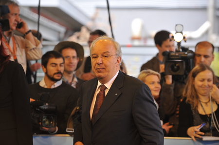 Ministre slovène des Finances et le président du Conseil ECOFIN Andrej Bajuk avant la réunion du Conseil