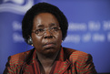 Južnoafriška ministrica za zunanje zadeve Nkosazana Clarice Dlamini Zuma na novinarski konferenci