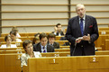 Slovenian minister of foreign affairs Dimitrij Rupel presents EU – USA Summit in the European Parliament