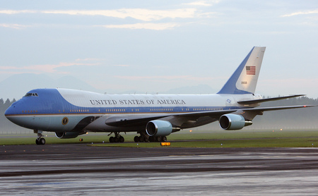 Prihod predsedniškega letala Air Force One