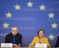 Commissioner Špidla and minister Cotman at the press conference