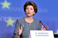 Commissaire européenne chargée de la Santé Androulla Vassiliou lors de la conférence de presse