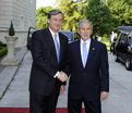 Rokovanje med slovenskim predsednikom Danilom Türkom in ameriškim predsednikom Georgem W. Bushem