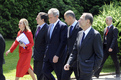 European Commissioner Benita Ferrero Waldner, President of the European Commisssion José Manuel Barroso, American President George W. Bush, Slovenian Prime Minister Janez Janša and High Representative for the CFSP Javier Solana