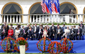 Participants of the EU - USA Summit attending the Lipizzaner riding school programme