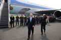 Arrivée du Président des Etats-Unis George W. Bush et du Premier ministre de la Republique de Slovénie, président du Conseil européen Janez Janša à l'aéroport