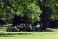 Media representatives could get refreshments in a pleasant shade on the lawn of Brdo Estate