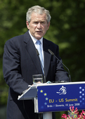 George W. Bush lors de la conférence de presse