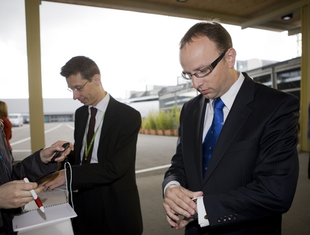 Spokesperson of Slovenian Presidency Dragan Barbutovski and Minister of Transport Radovan Žerjav