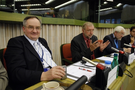 Predsednik Odbora za zunanje zadeve v Evropskem parlamentu Jacek Saryusz-Wolski in slovenski minister za zunanje zadeve Dimitrij Rupel