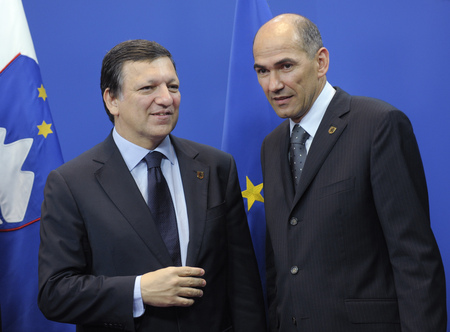 The Presidents José Manuel BARROSO (European Commission) and Janez Janša (European Council)