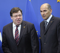 Irish Prime Minister Brian Cowen and the President of the European Council, Slovenian Prime Minister Janez Janša