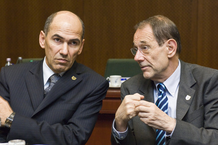 Slovenian Prime Minister Janez Janša and High Representative for the Common Foreign and Security Policy Javier Solana