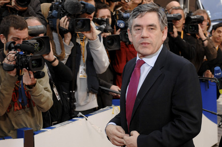 Arrivée du Premier ministre britannique Gordon Brown