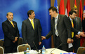 Slovenian Minister Karl Erjavec talking to the Serbian Deputy Minister of Defence Dušan Spasojević