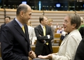 Slovenski premier Janez Janša v pogovoru s slovenskim poslancem v Evropskem parlamentu Miho Brejcem