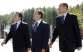 President of the European Commission José Manuel Barroso, Russian President Dmitry Medvedjev and Prime Minister of the Republic of Slovenia and President of the European Council, Janez Janša