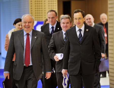 Arrival of the Ministers to the Press conference