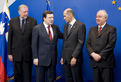 Dimitrij Rupel, José Manuel Barroso, Janez Janša et Andrej Bajuk