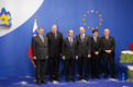 From left to right: Maltese minister of foreign affairs Tonio Borg, Slovenian minister of foreign affairs Dimitrij Rupel, Maltese PM Lawrence Gonzi, Slovenian PM and president of the European Council Janez Janša, Maltese Tonio Fenech and Slovenian minister of finance Andrej Bajuk