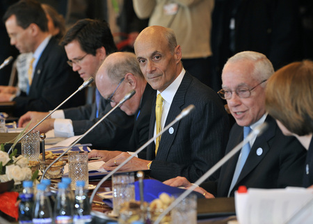 Michael Mukasey, Attorney General of the United States and US Secretary of Homeland Security Michael Chertoff