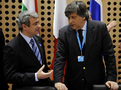 Portugalski minister za predsedovanje Pedro Silva Pereira v pogovoru z udeleženci